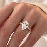 Margot Robbie – Inspired 1.5 Carat Pear Cut Pave Lab Grown Diamond Engagement Ring