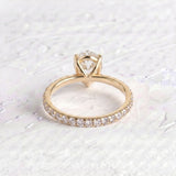 Margot Robbie – Inspired 1.5 Carat Pear Cut Pave Lab Grown Diamond Engagement Ring