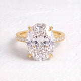Kourtney Kardashian – Inspired 8 Carat Oval Cut Pave & Hidden Halo Lab Grown Diamond Engagement Ring