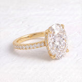 Kourtney Kardashian – Inspired 8 Carat Oval Cut Pave & Hidden Halo Lab Grown Diamond Engagement Ring