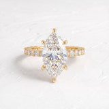 Selena Gomez – Inspired 8 Carat Marquise Cut Pave Lab Grown Diamond Engagement Ring