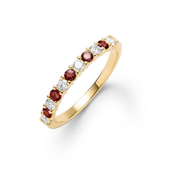 1.3 TCW  Round Garnet Lab Made Diamond-January Birthstone Wedding Band 8
