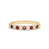 1.3 TCW  Round Garnet Lab Made Diamond-January Birthstone Wedding Band 4