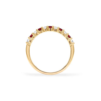 1.3 TCW  Round Garnet Lab Made Diamond-January Birthstone Wedding Band 5