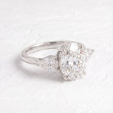 Winnie Harlow – Inspired 8.5 Carat Oval Cut Three Stone Lab Grown Diamond Engagement Ring