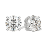0.50 CT-4.0 CT Round Solitaire CVD F/VS Diamond Earrings 1