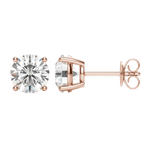 0.50 CT-4.0 CT Round Solitaire CVD F/VS Diamond Earrings 10