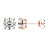 0.50 CT-4.0 CT Round Solitaire CVD F/VS Diamond Earrings 10