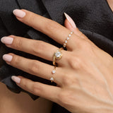 1 CT Round Cut Bezel Lab Grown Diamond Engagement Ring