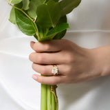 3 CT Emerald Three Stone Lab Grown Diamond Engagement Ring