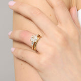 2 CT Cushion Three Stone Lab Grown Diamond Engagement Ring