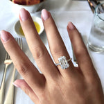 Emerald Cut Pave Lab Grown Diamond Engagement Ring
