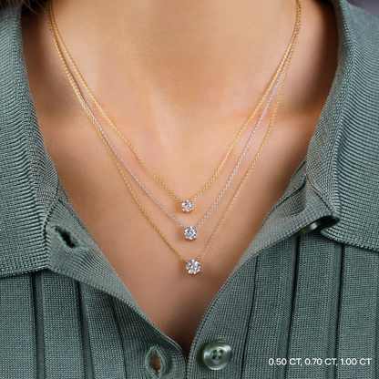0.50 CT Round Solitaire CVD F/VS Diamond Necklace 4