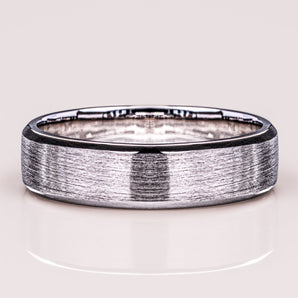 Brushed-Finish White Gold Men's Band 1