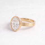 Phoebe Dynevor – Inspired 4 Carat Oval Cut Bezel Lab Grown Diamond Engagement Ring