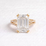 Beyonce – Inspired 7 Carat Emerald Cut Split Shank Lab Grown Diamond Engagement Ring