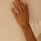 2.5 CT East West Pear Cut Lab Grown Diamond Engagement Ring