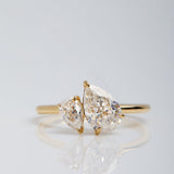 2 CT Pear Cut Toi Et Moi Lab Grown Diamond Engagement Ring