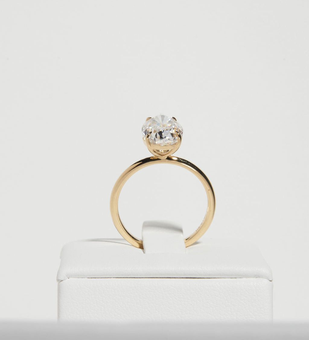 4 CT Pear Solitaire Lab Grown Diamond Engagement Ring