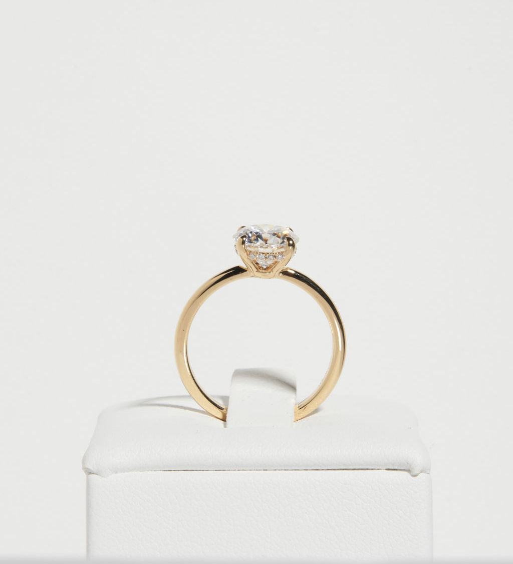 2 CT Round Hidden Halo Lab Grown Diamond Engagement Ring