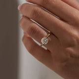 2 CT Round Hidden Halo Lab Grown Diamond Engagement Ring