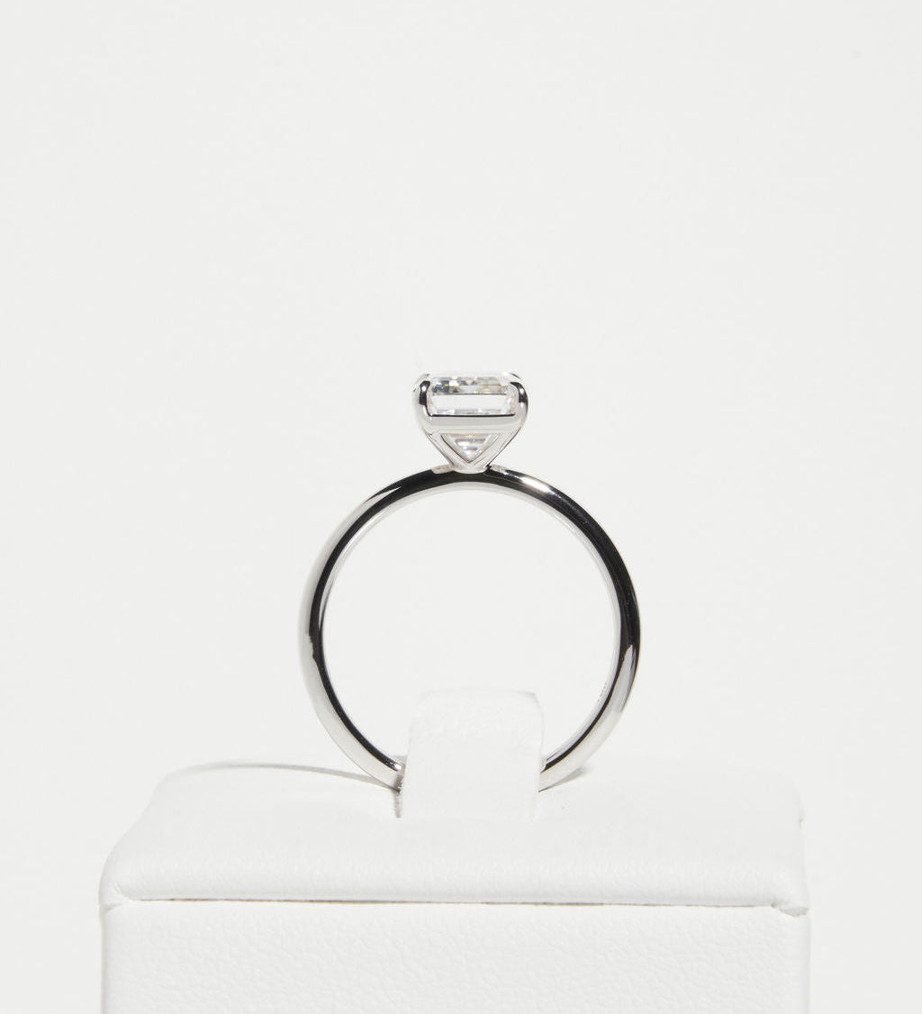 3 CT Emerald Solitaire Lab Grown Diamond Engagement Ring