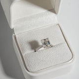 3.5 CT Emerald Pave & Hidden Halo Lab Grown Diamond Engagement Ring