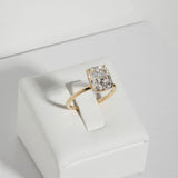 3.5 CT Elongated Cushion Solitaire Lab Grown Diamond Engagement Ring
