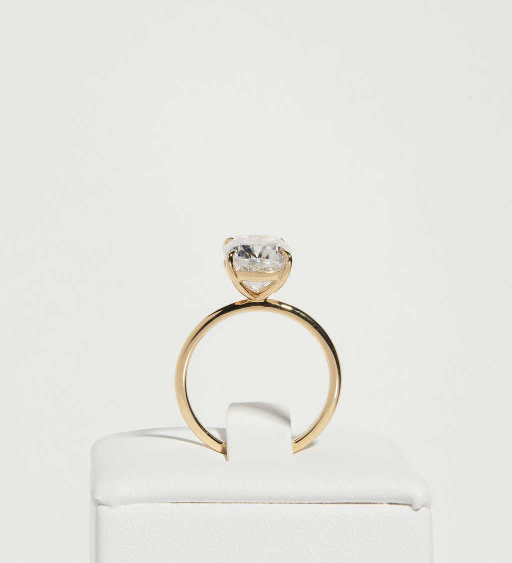 3.5 CT Elongated Cushion Solitaire Lab Grown Diamond Engagement Ring
