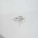 3 CT Elongated Cushion Pave & Hidden Halo Lab Grown Diamond Engagement Ring