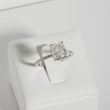 3 CT Elongated Cushion Pave & Hidden Halo Lab Grown Diamond Engagement Ring