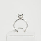 3 CT Elongated Cushion Pave & Hidden Halo Lab Grown Diamond Engagement Ring
