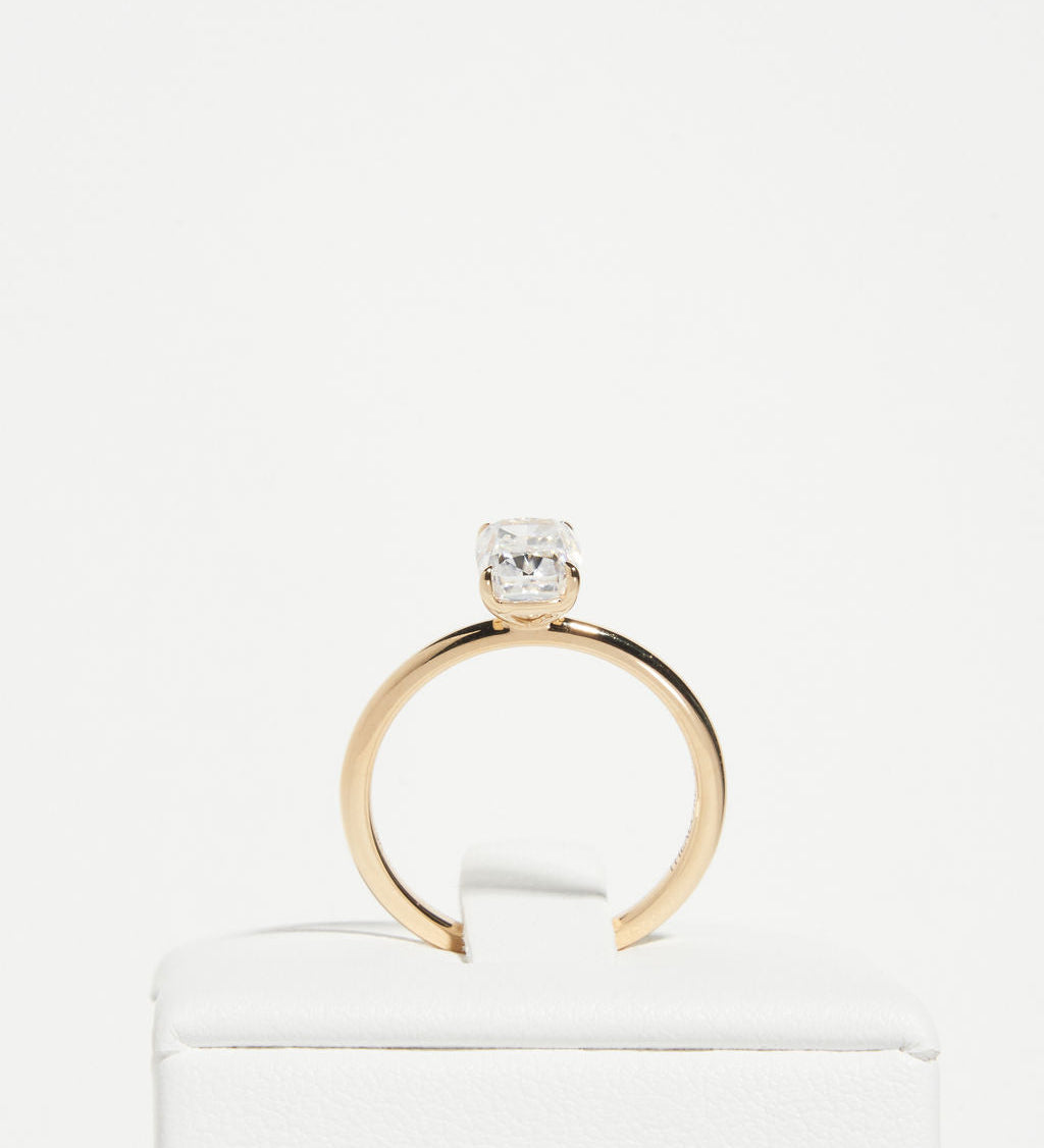 1.5 CT Elongated Cushion Solitaire Lab Grown Diamond Engagement Ring