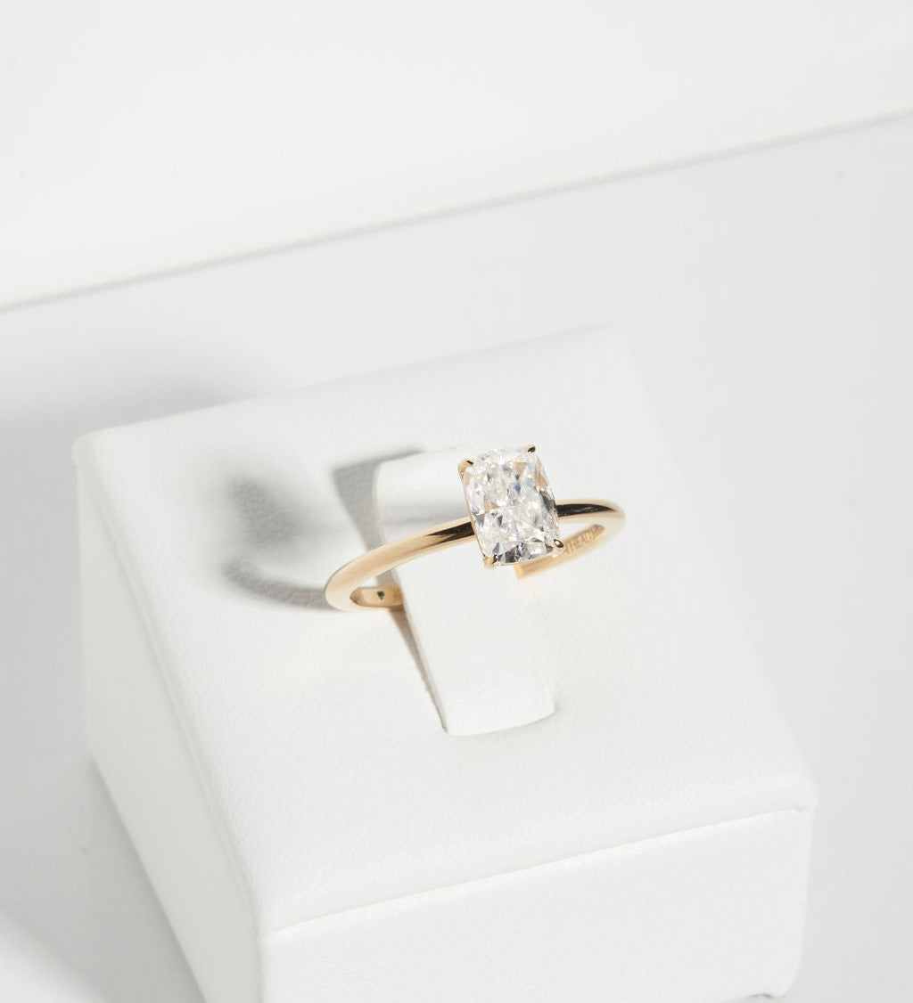 1.5 CT Elongated Cushion Solitaire Lab Grown Diamond Engagement Ring