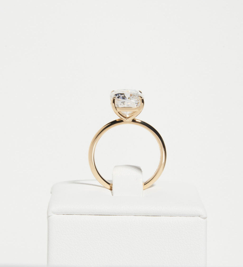 3.5 CT Cushion Solitaire Lab Grown Diamond Engagement Ring