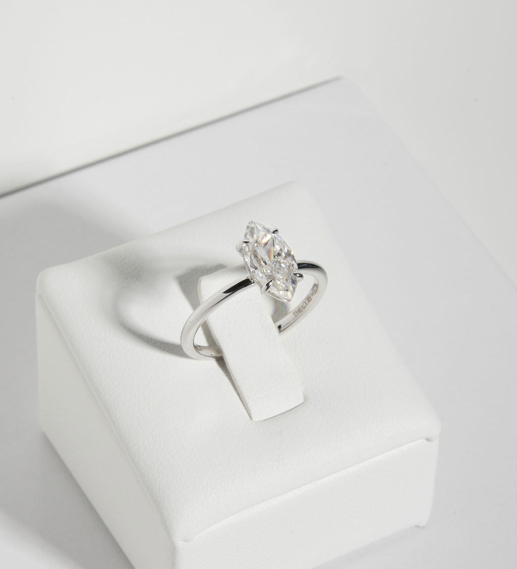 2 CT Marquise Solitaire Lab Grown Diamond Engagement Ring