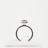 2 CT Pear Halo & Pave Lab Grown Diamond Engagement Ring