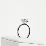 2 CT Pear Halo & Pave Lab Grown Diamond Engagement Ring