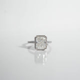 4 CT Radiant Hidden Halo & Pave Lab Grown Diamond Engagement Ring