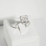 4 CT Radiant Hidden Halo & Pave Lab Grown Diamond Engagement Ring