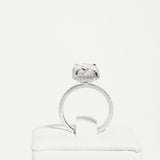 4 CT Radiant Hidden Halo & Pave Lab Grown Diamond Engagement Ring