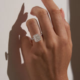 4 CT Radiant Hidden Halo & Pave Lab Grown Diamond Engagement Ring