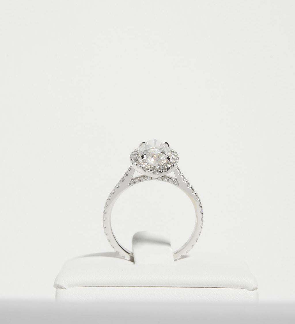 2.5 CT Marquise Halo & Pave Lab Grown Diamond Engagement Ring