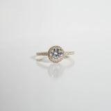 1 CT Round Halo & Pave Lab Grown Diamond Engagement Ring