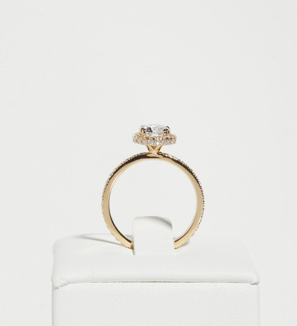 1 CT Round Halo & Pave Lab Grown Diamond Engagement Ring