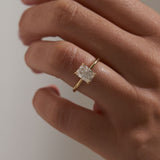 2 CT Radiant Hidden Halo Lab Grown Diamond Engagement Ring