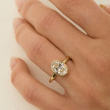 2.01 CT Oval Bezel Lab Grown Diamond Engagement Ring