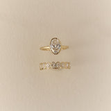 2.01 CT Oval Bezel Lab Grown Diamond Engagement Ring
