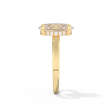 Hailey Bieber – Inspired 4.30 Carat Oval Cut Hidden Halo Moissanite
