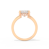 Hailey Bieber – Inspired 4.30 Carat Oval Cut Hidden Halo Moissanite